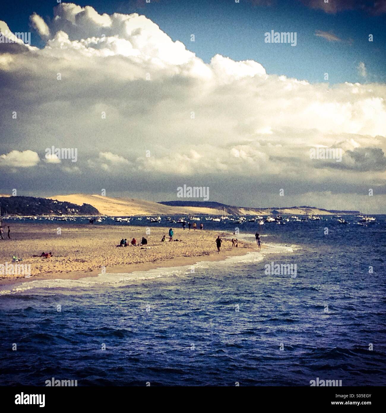 Dune de Pyla seen from Le Moulleau, Arcachon, France. - Smartphone Captured Stock Image