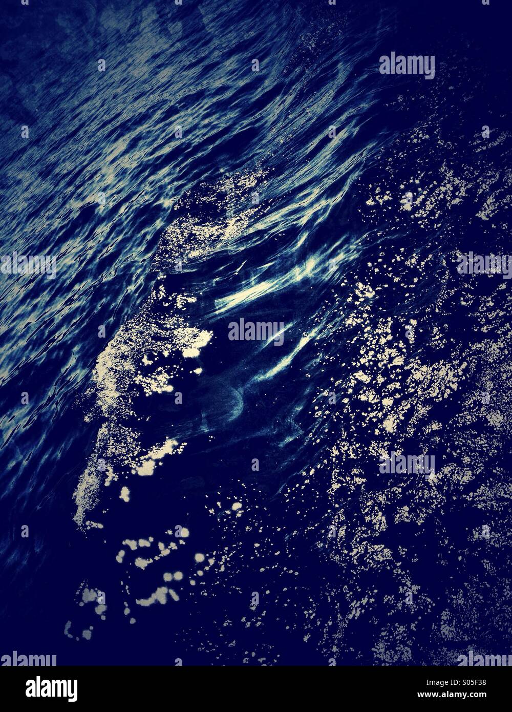 Boat wake sparkling in sunlight - Smartphone Captured Stock Image