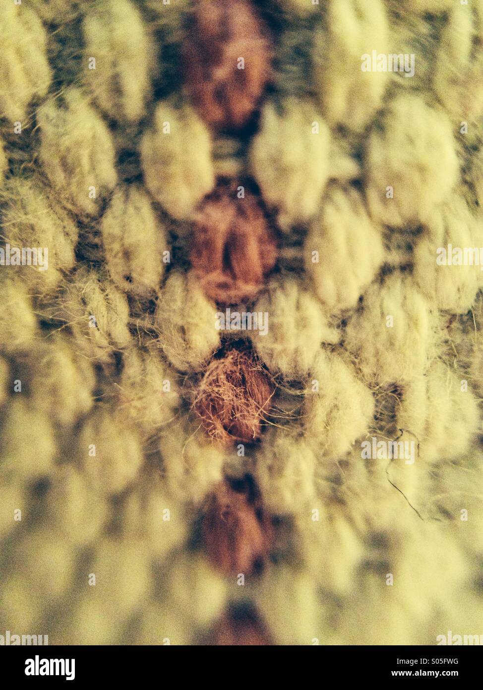 Close up of woollen stitching - Smartphone Captured Stock Image
