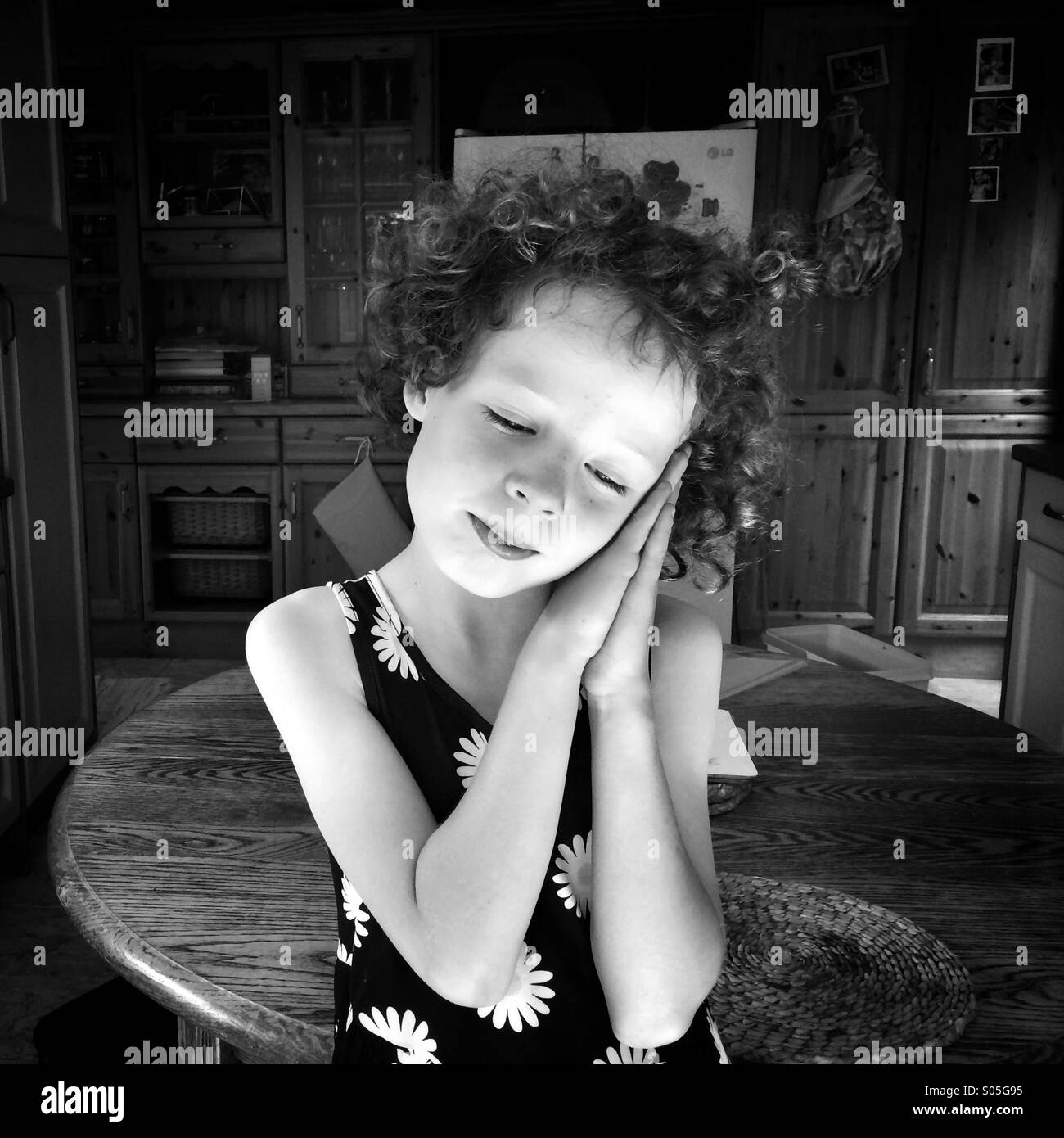 Girl in sleeping pose. - Smartphone Captured Stock Image