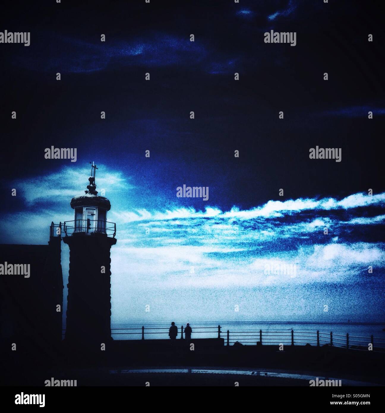 Old lighthouse on the Stone Jetty in Morecambe - Smartphone Captured Stock Image