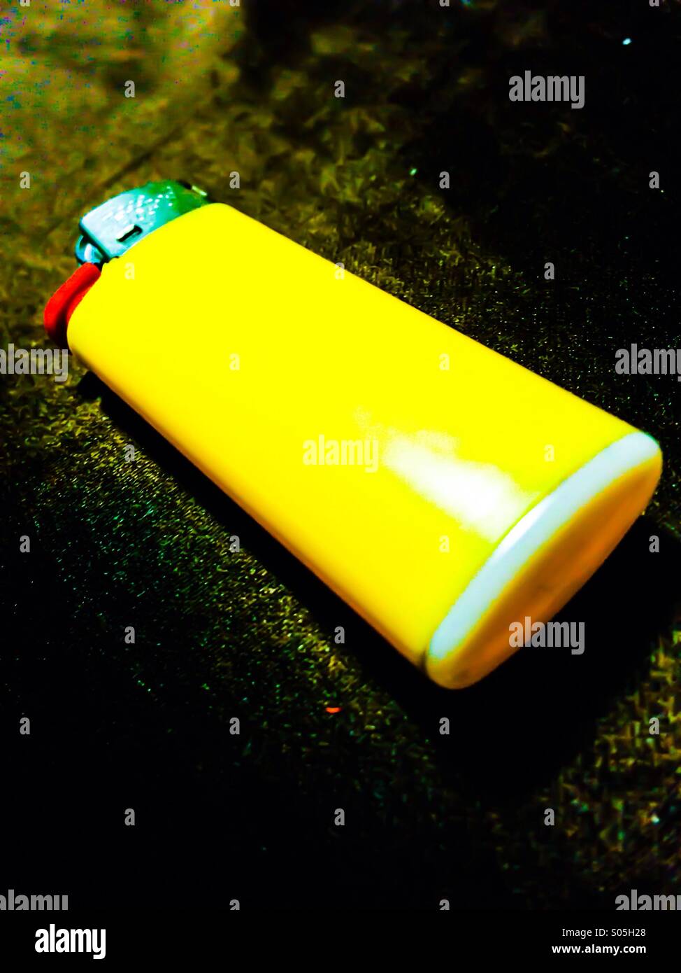 Yellow lighter Stock Photo