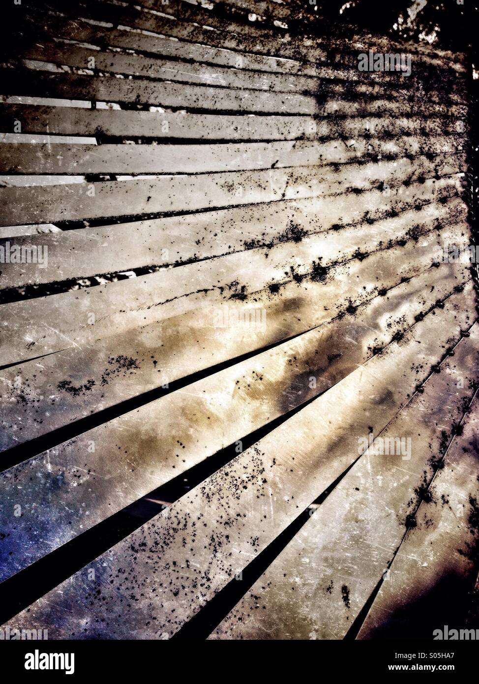 Detail of wing on metallic bird sculpture - Smartphone Captured Stock Image
