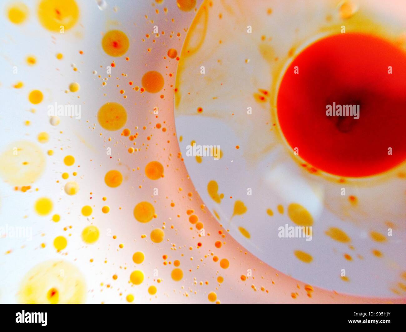 Macro view of oil on water Stock Photo
