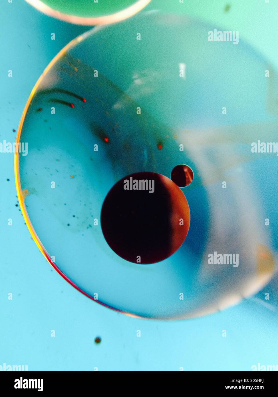 Macro view of oil and water - Smartphone Captured Stock Image