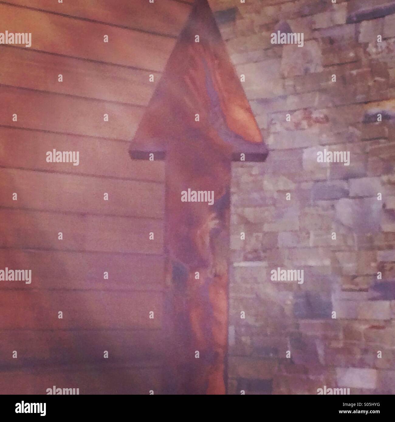 Arrow with light rays - Smartphone Captured Stock Image