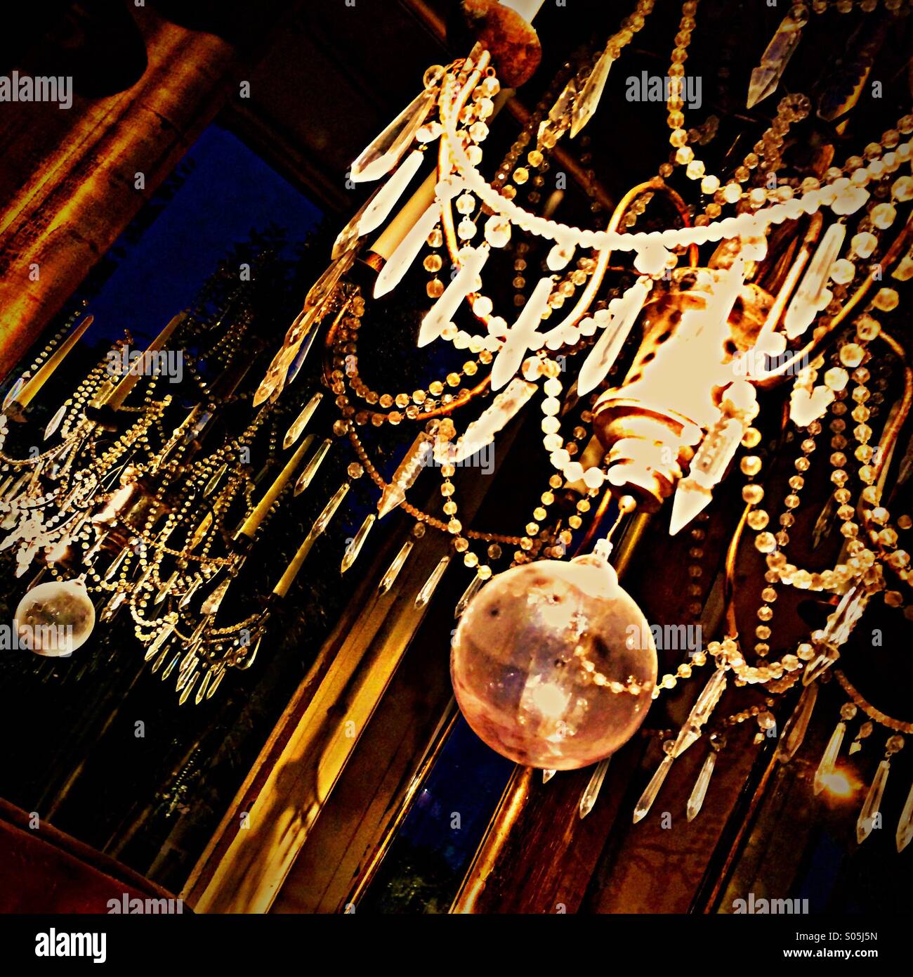 Antique chandelier and reflection - Smartphone Captured Stock Image