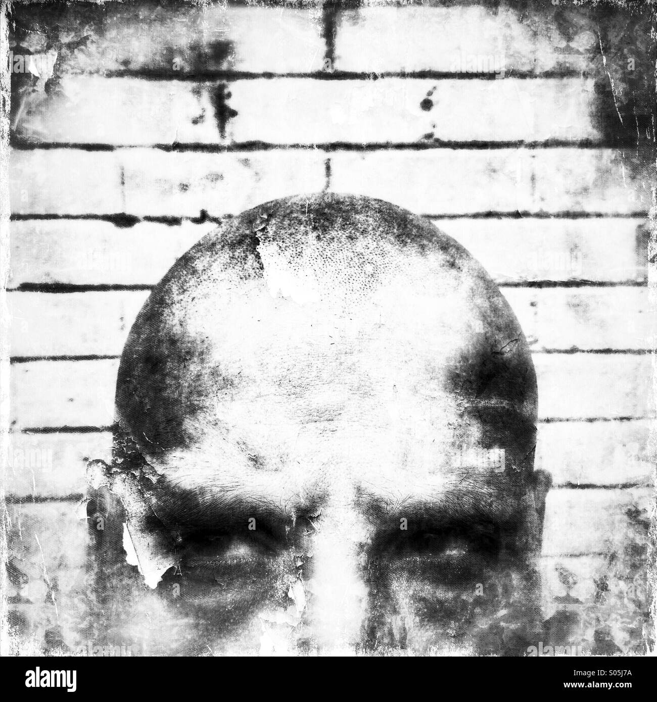 Man with bald head Black and White Stock Photos & Images - Alamy