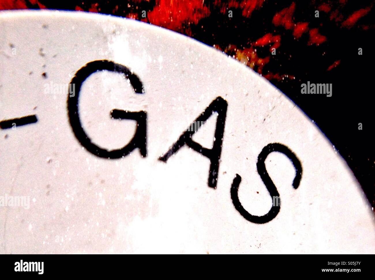 Close up of a gas notice Stock Photo