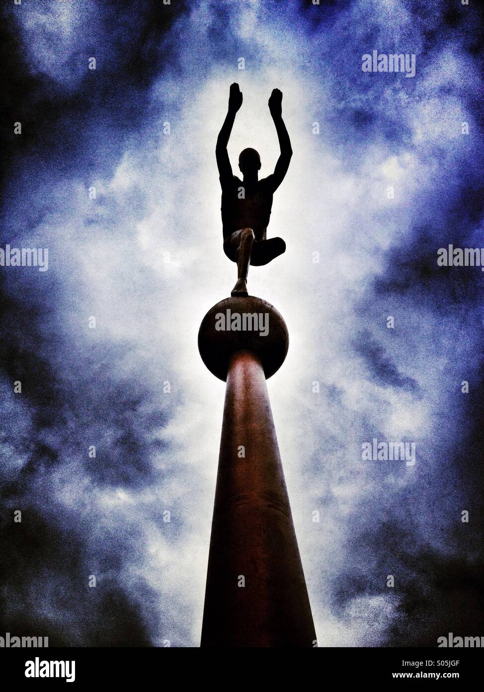 Diver statue on Southport seafront - Smartphone Captured Stock Image