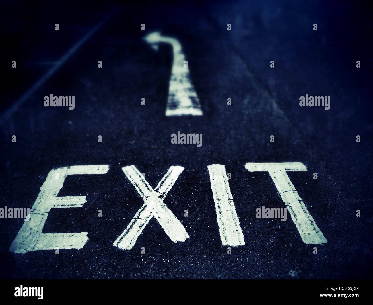 Exit sign on road - Smartphone Captured Stock Image