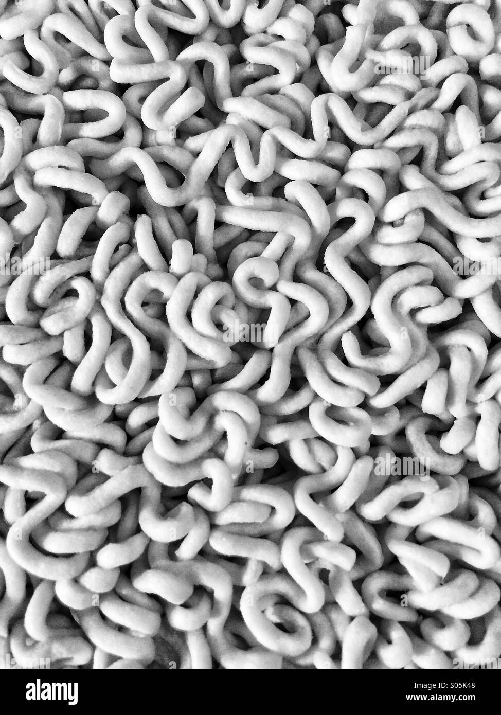 Cropped section of dried ramen noodles Stock Photo