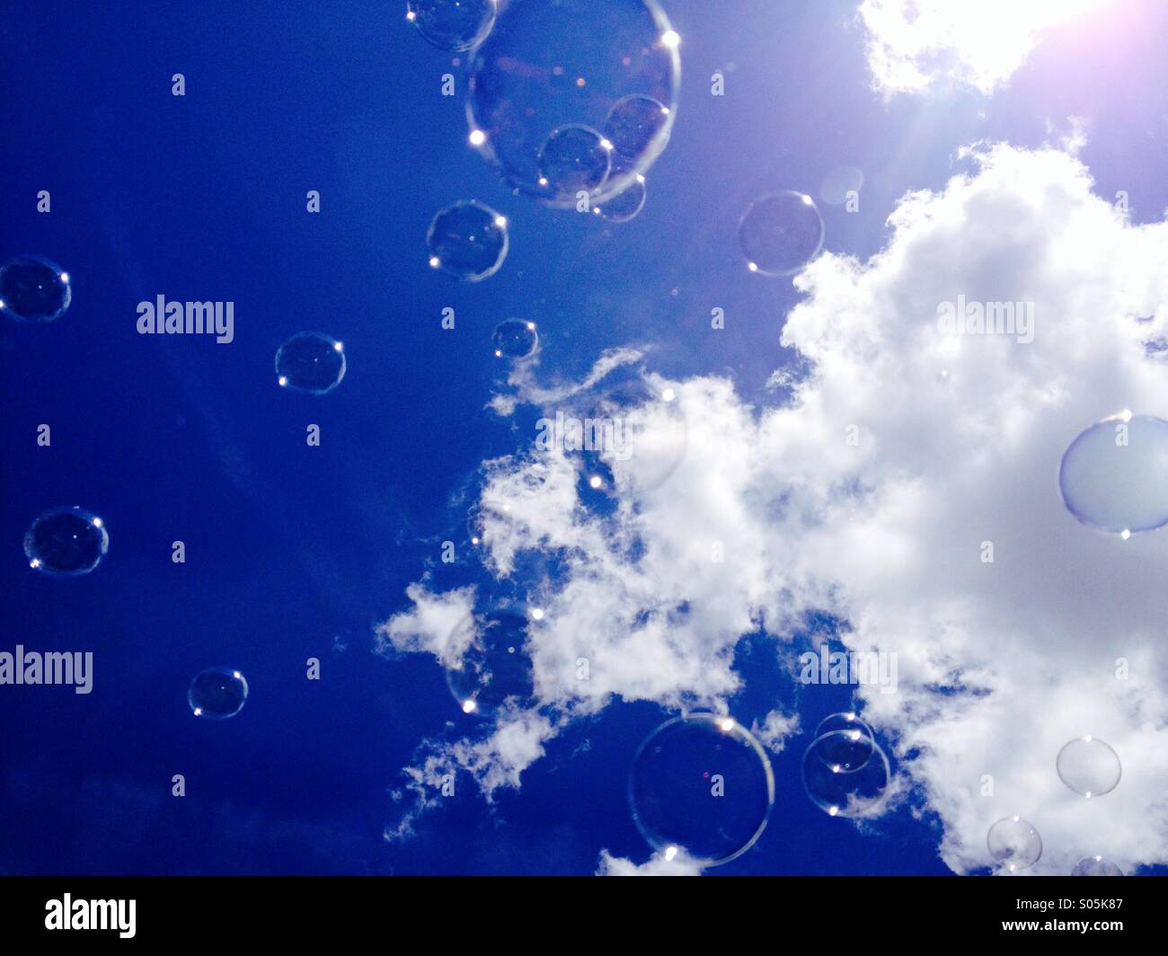 Bubbles rising skywards - Smartphone Captured Stock Image