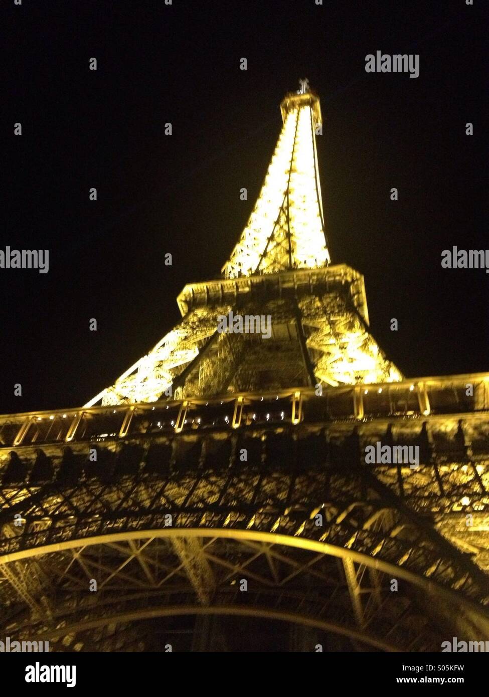 Eiffel Tower by night - Smartphone Captured Stock Image