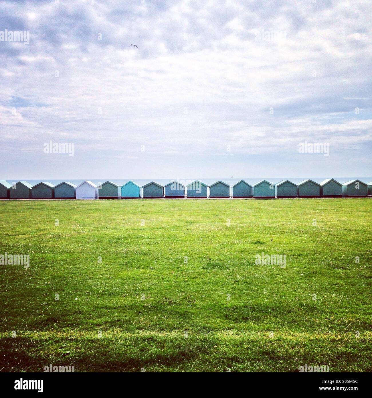 Row of beach huts - Smartphone Captured Stock Image