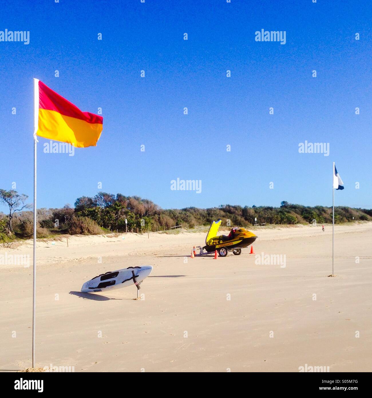 Lifeguard equipment setup on beach Stock Photo Alamy