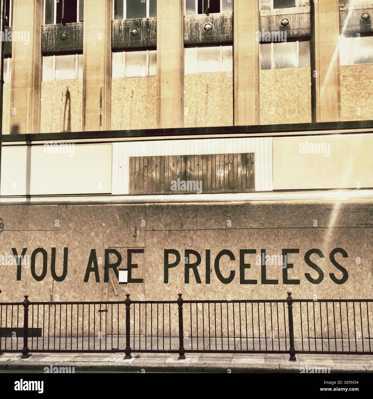 You are priceless graffiti Stock Photo