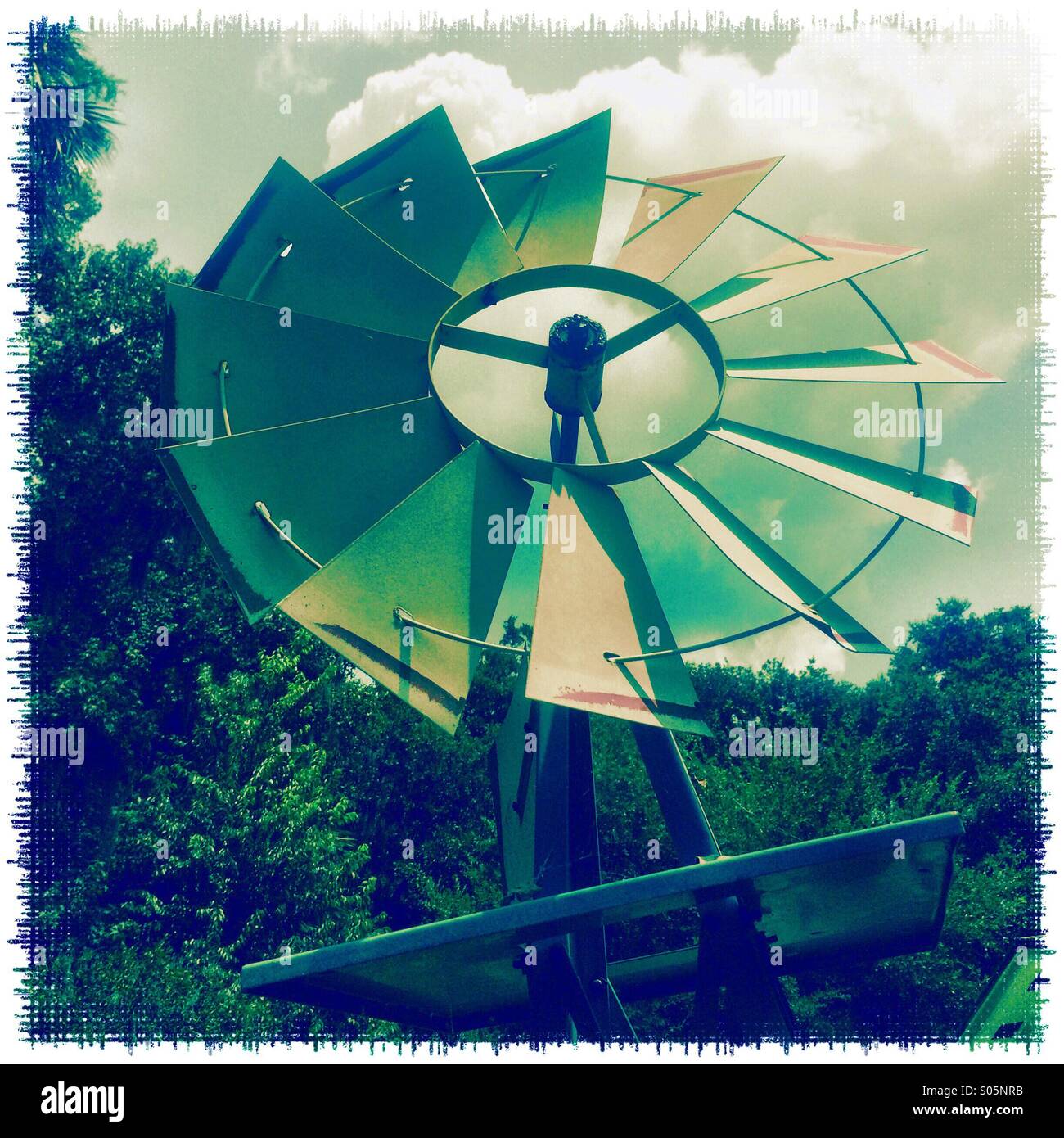 Old fashioned vintage windmill Stock Photo Alamy