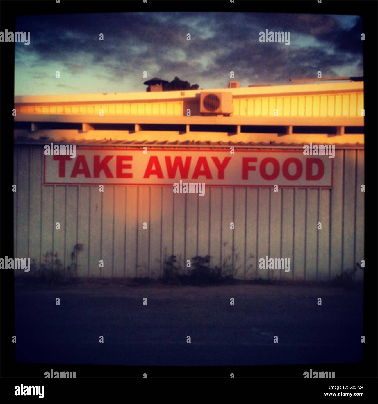 Takeaway food sign - Smartphone Captured Stock Image