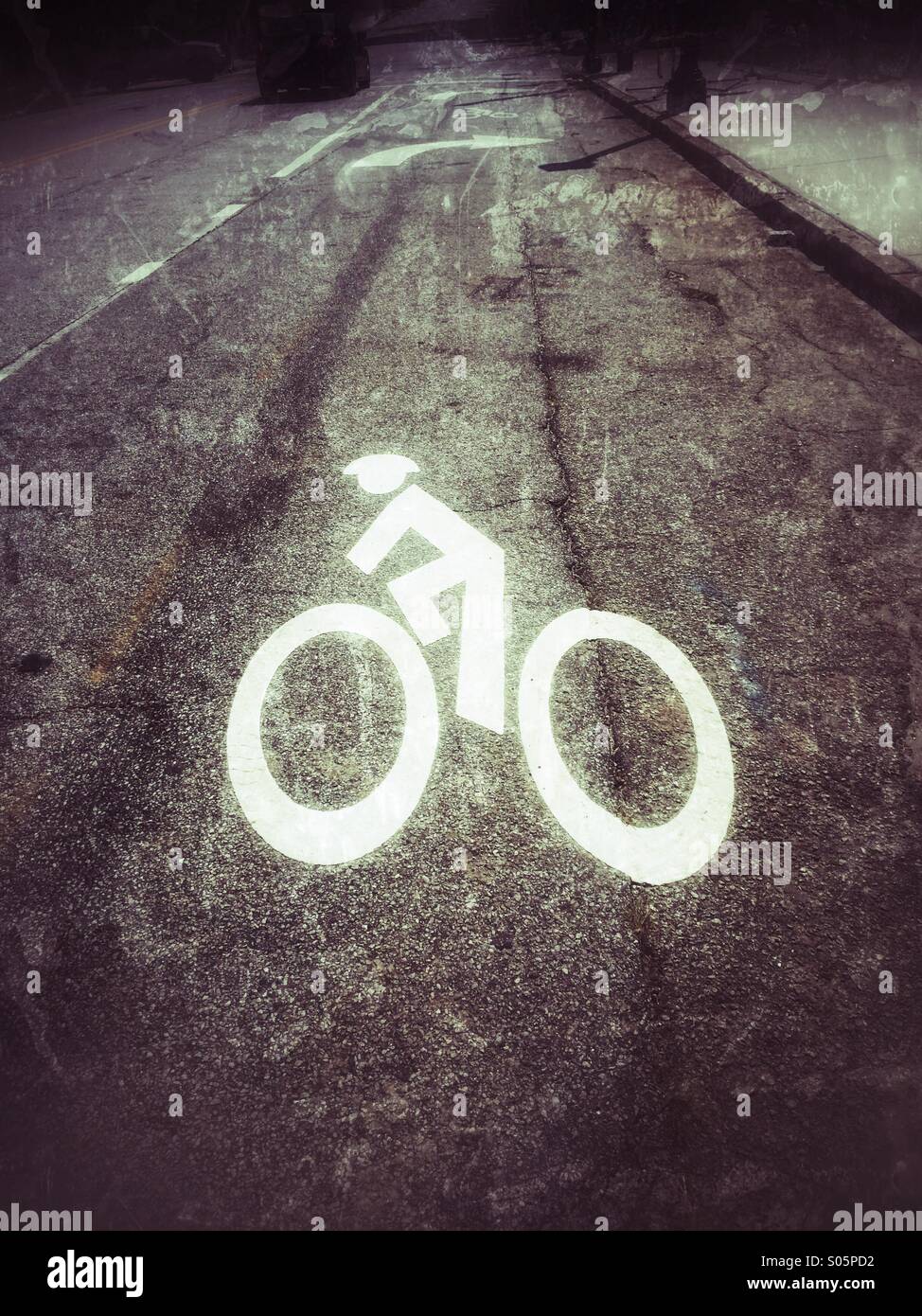 Bicycle lane. - Smartphone Captured Stock Image
