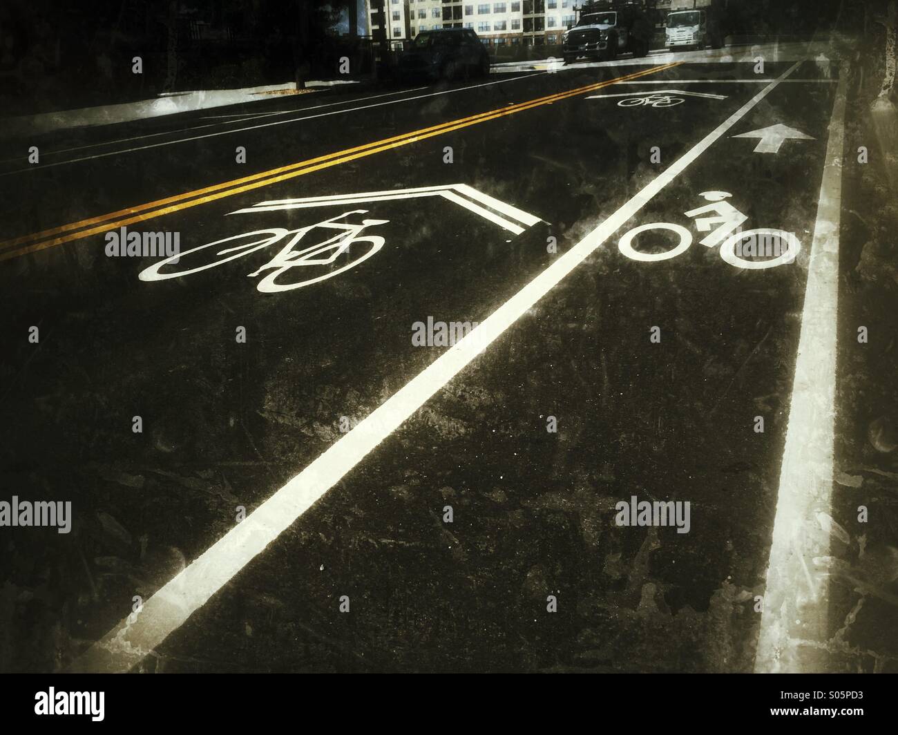 Bicycle lanes. - Smartphone Captured Stock Image