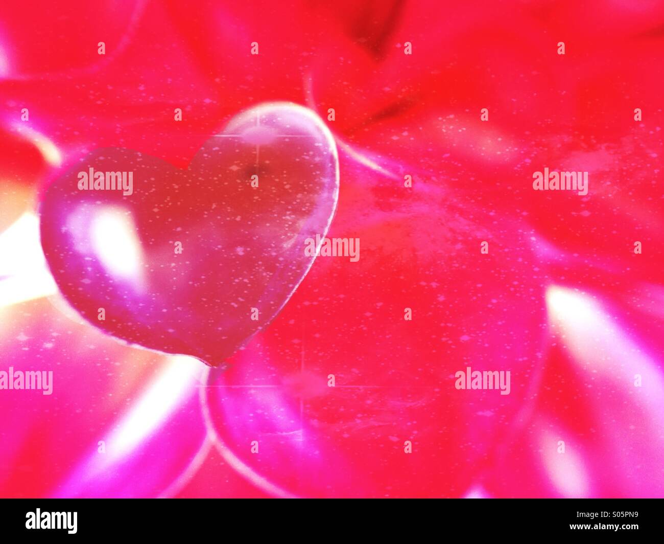 Close up of petals in the shape of a love heart Stock Photo