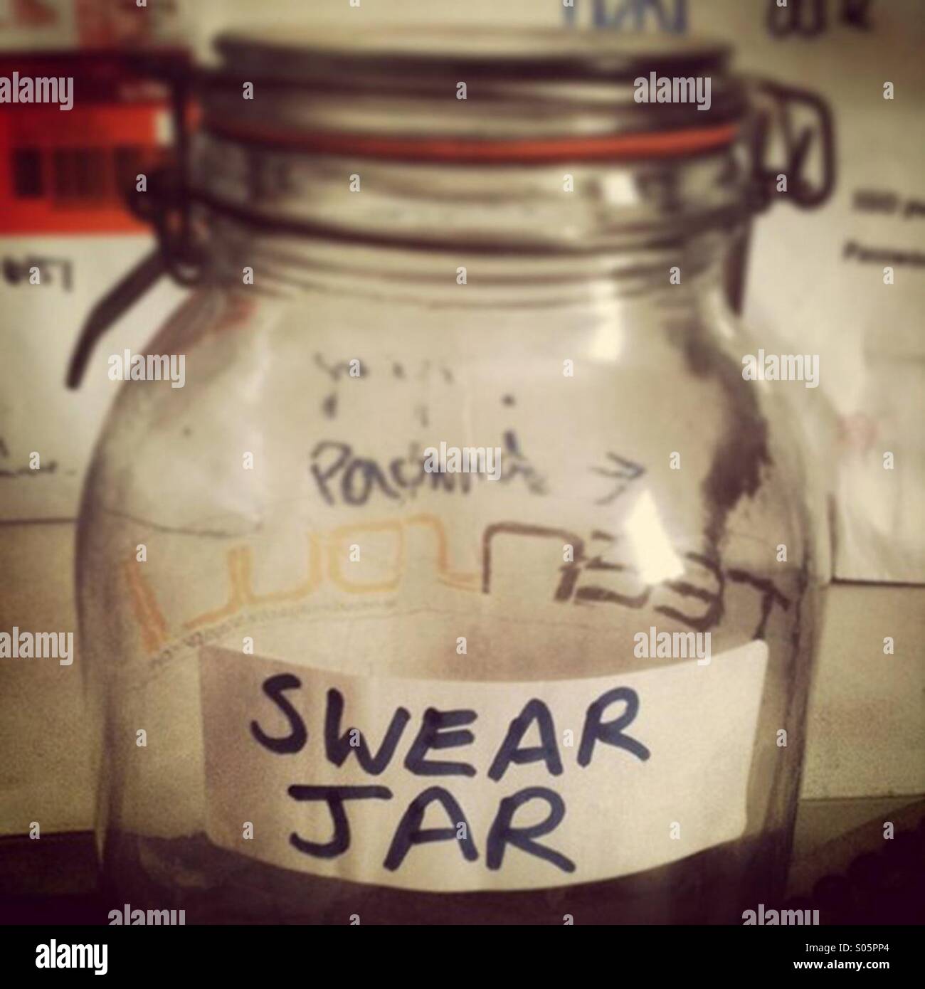 Swear jar - Smartphone Captured Stock Image