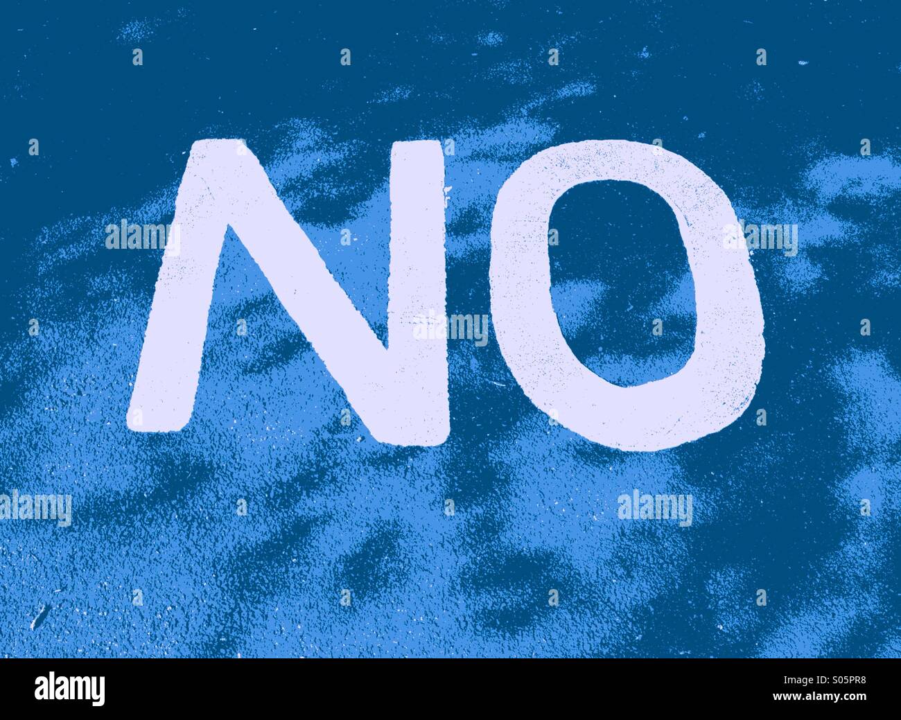 Close up of the word 'NO' on pavement Stock Photo