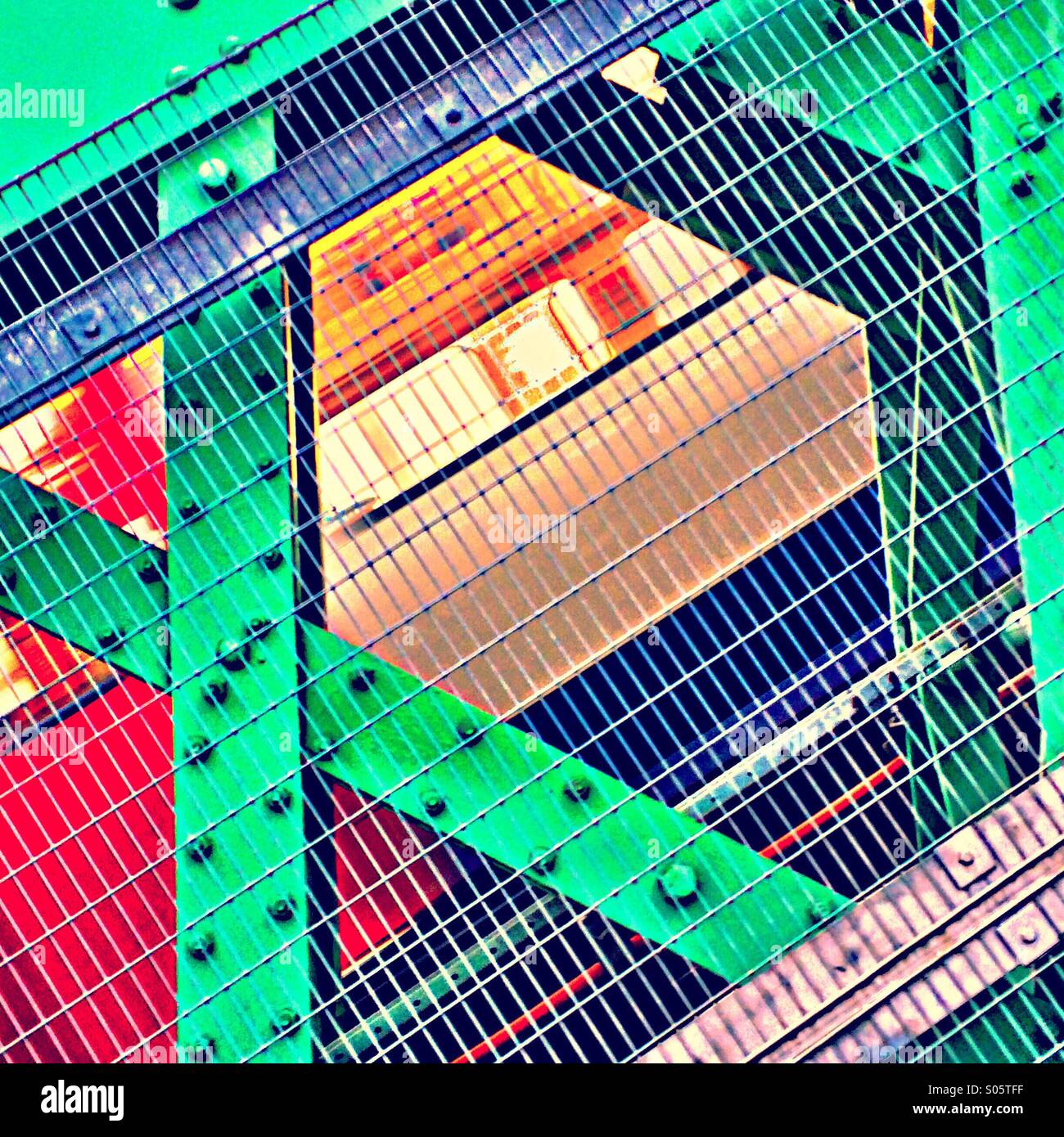 Train speeding across Fulham Railway Bridge - Smartphone Captured Stock Image