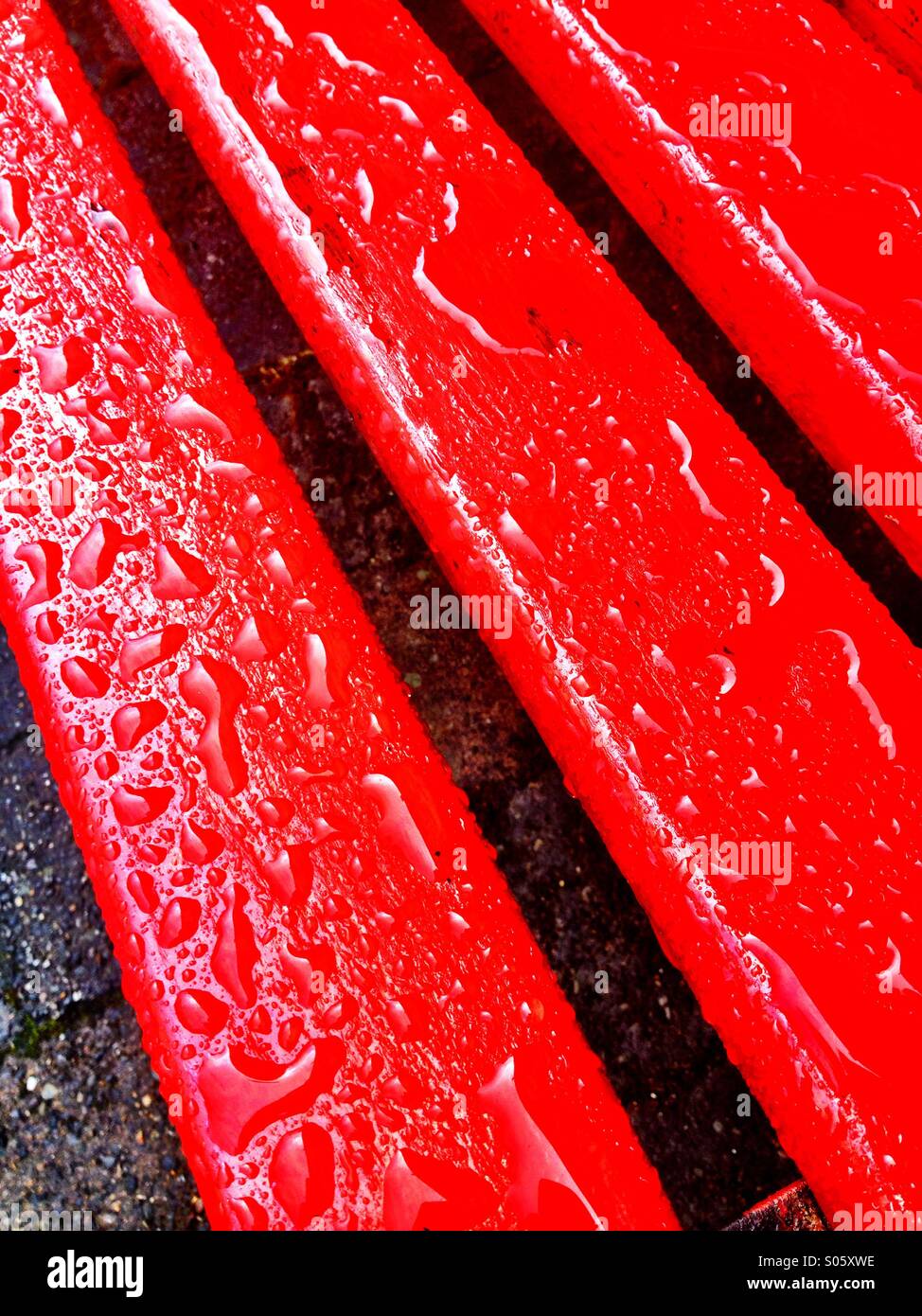 Red Bench Seat Stock Photo Alamy
