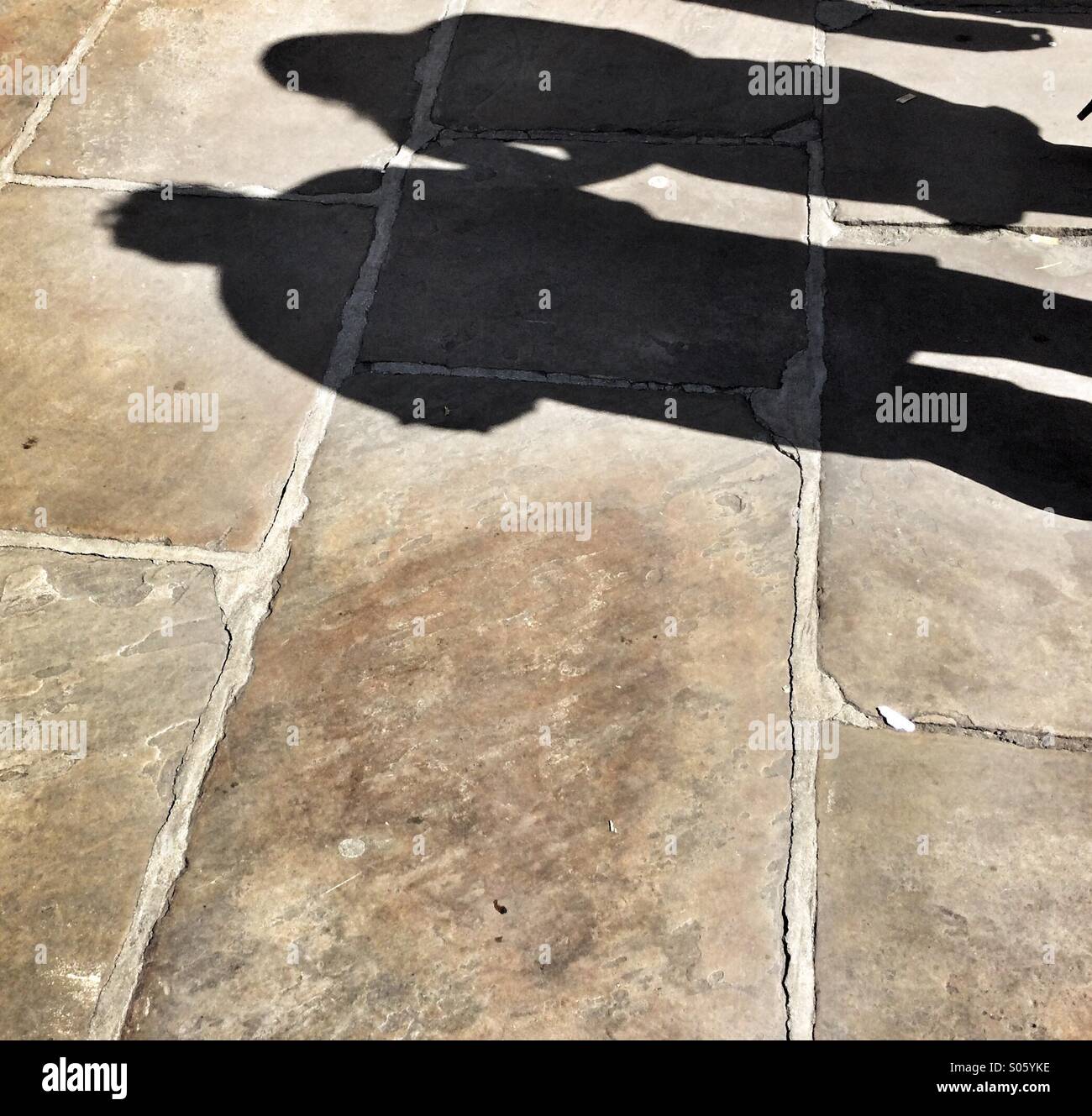 Shadows of people walking - Smartphone Captured Stock Image