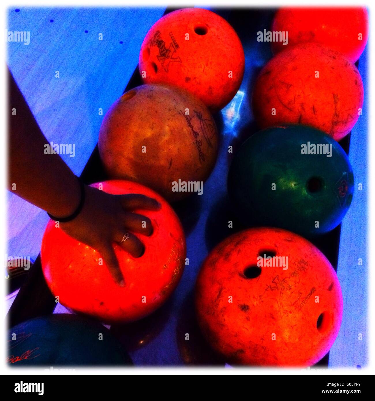 Ten pin bowling balls, UK Stock Photo Alamy
