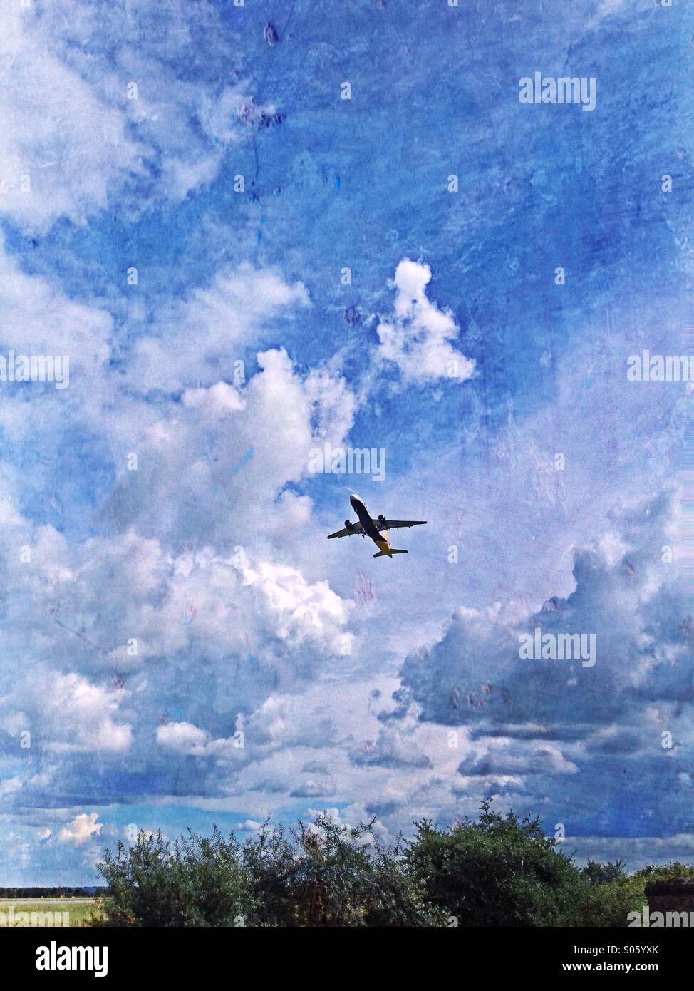 Plane taking off - Smartphone Captured Stock Image