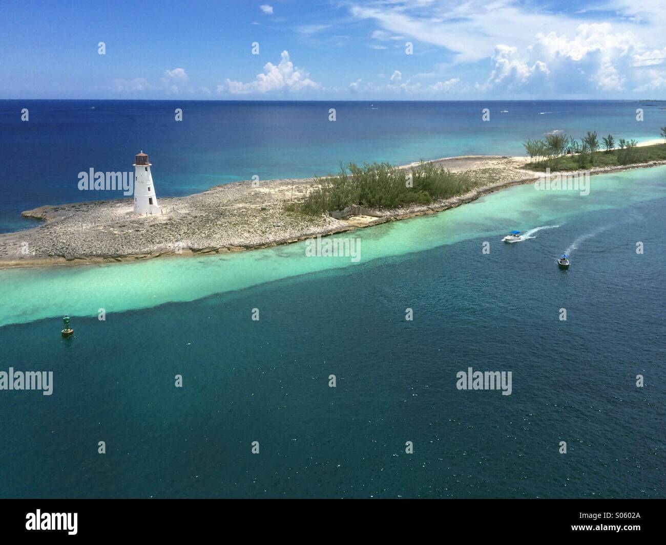 Paradise Island Lighthouse, Nassau, Bahamas. Stock Photo