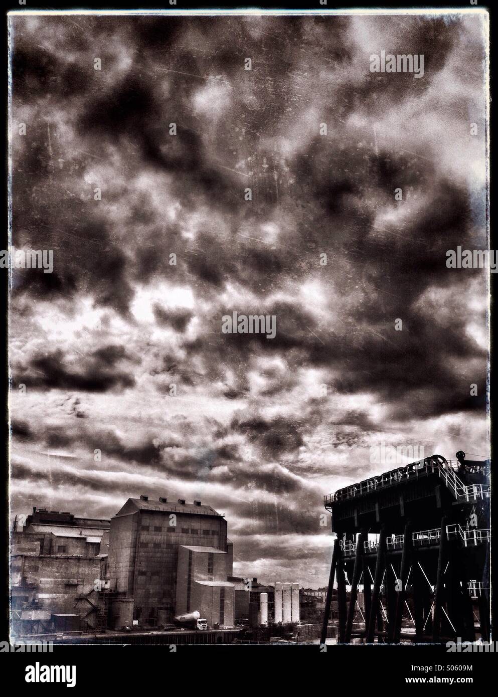 Industrial scene featuring Anderton boat lift - Smartphone Captured Stock Image