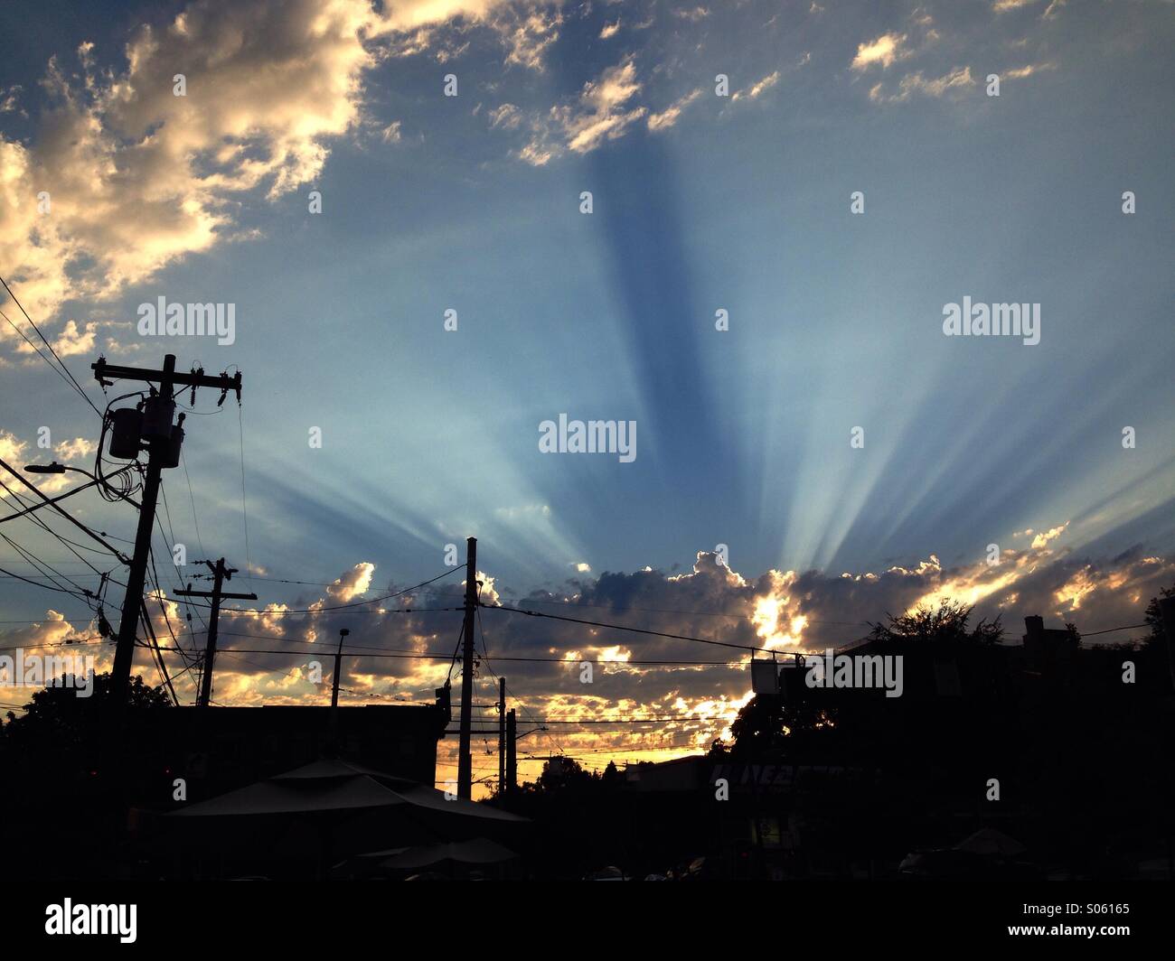 Urban sunset, Seattle, Washington - Smartphone Captured Stock Image