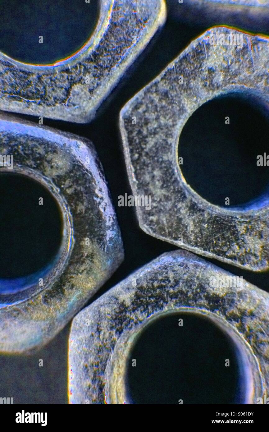 Hexagonal nuts - Smartphone Captured Stock Image