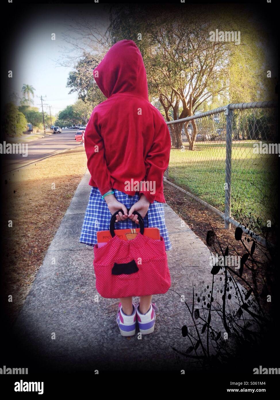 Little girl going to school. Stock Photo