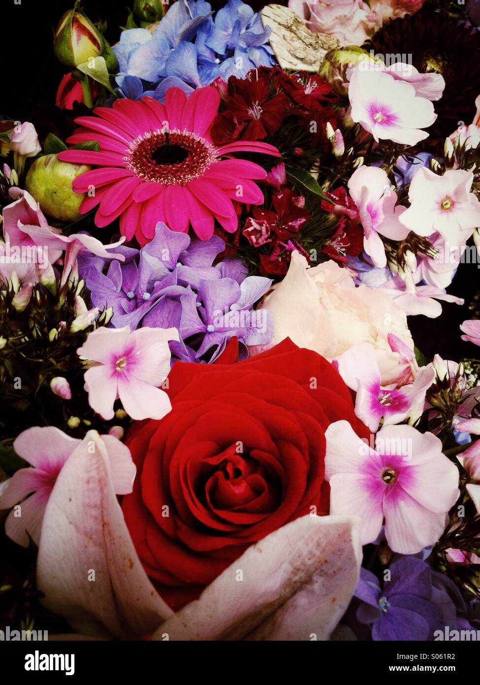 Wedding flower bouquet. Vignette added. - Smartphone Captured Stock Image