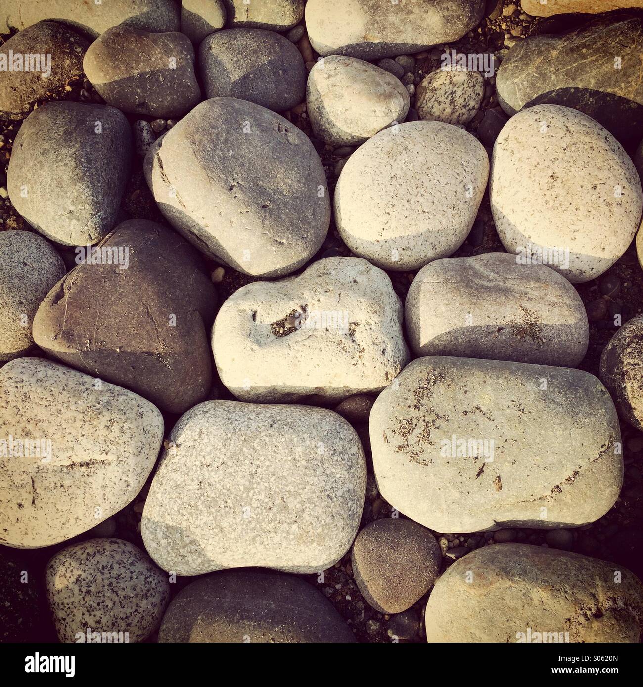 Beach rocks, Puget Sound, Deception Pass State Park, Whidbey Island, Washington Stock Photo