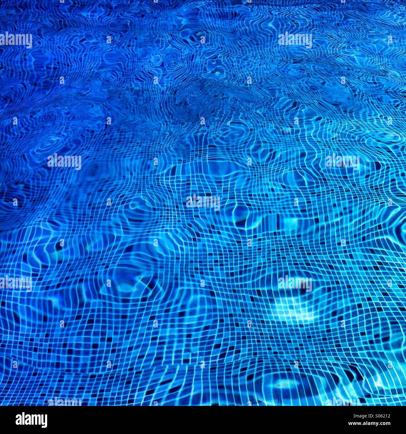 Distorted swimming pool mosaic tiles - Smartphone Captured Stock Image