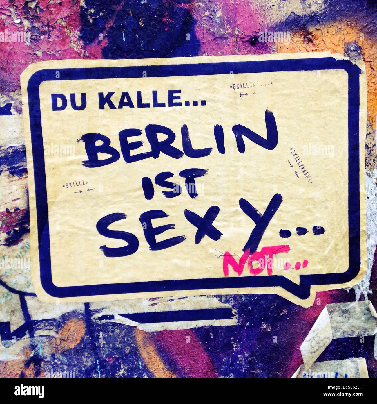 Street art on wall in Berlin Getmany - Smartphone Captured Stock Image