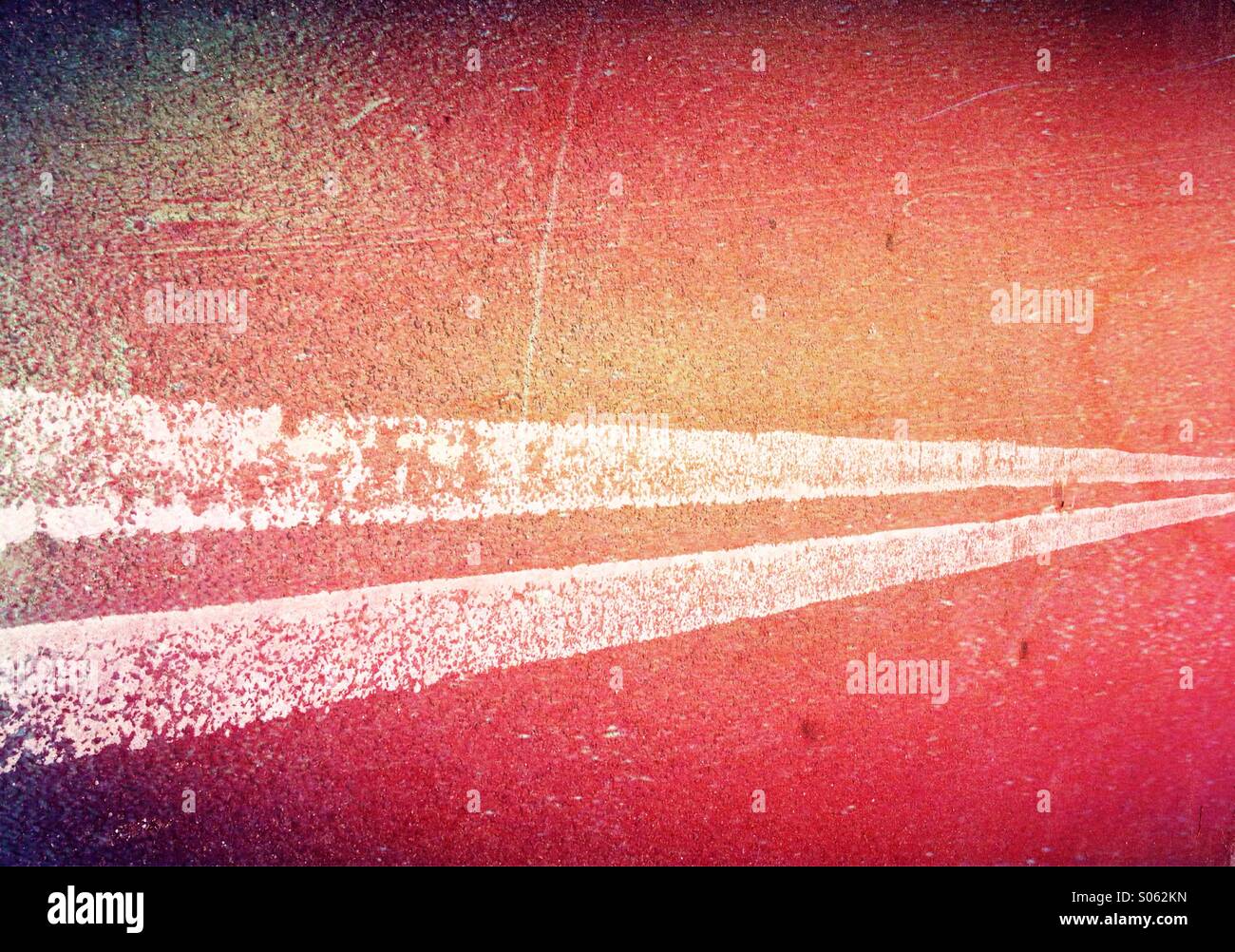 Double white lines on road - Smartphone Captured Stock Image