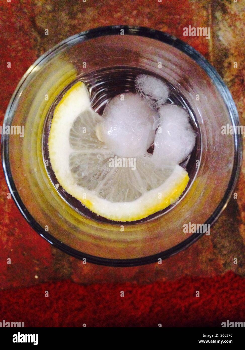 Ice and lemon drink Stock Photo
