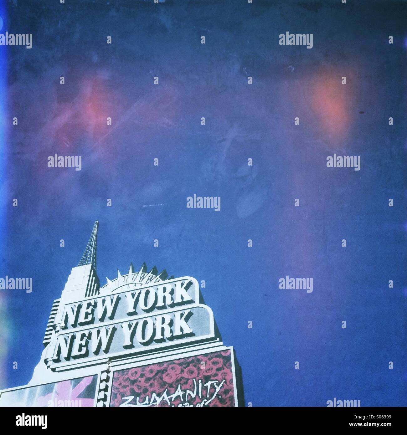 New York New York hotel sign in Las Vegas, Nevada. USA. - Smartphone Captured Stock Image