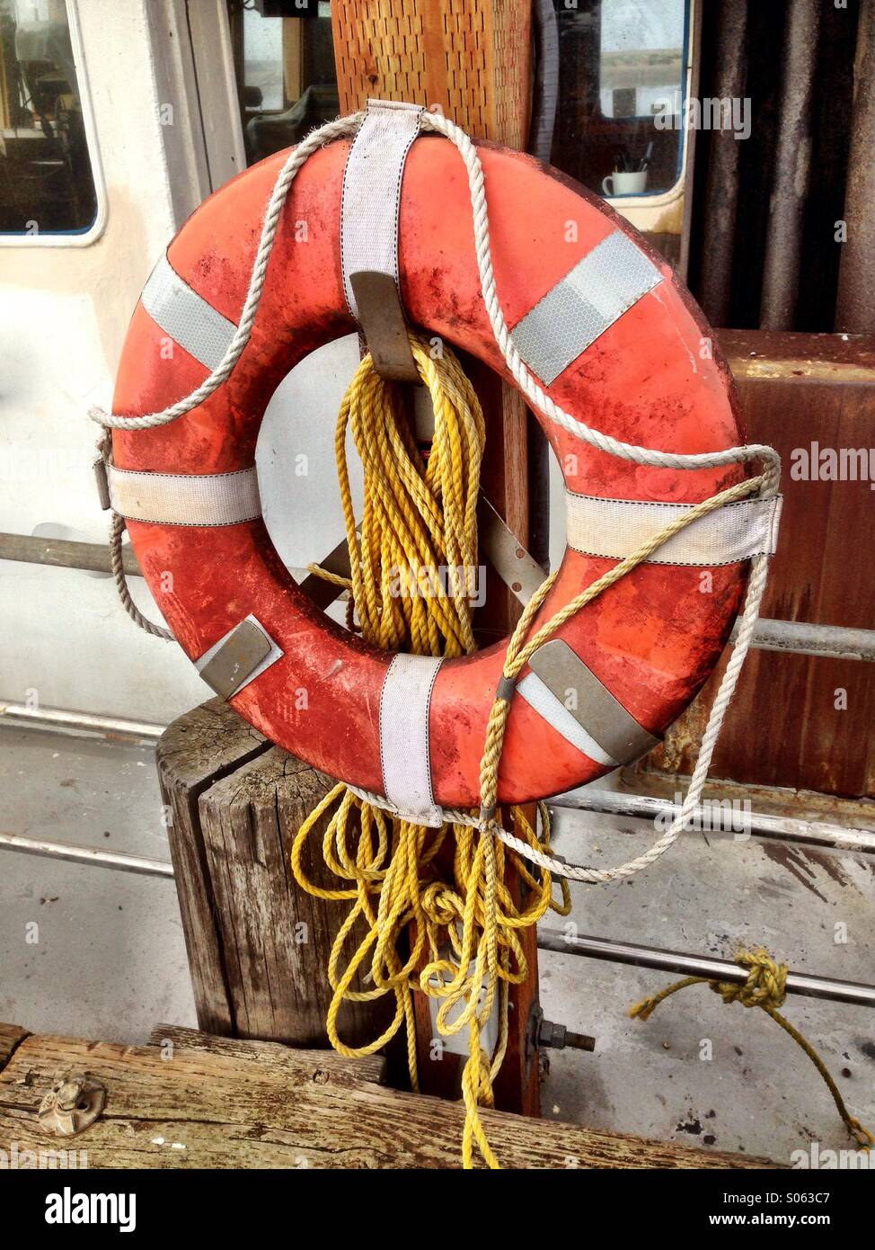 Orange life preserver - Smartphone Captured Stock Image