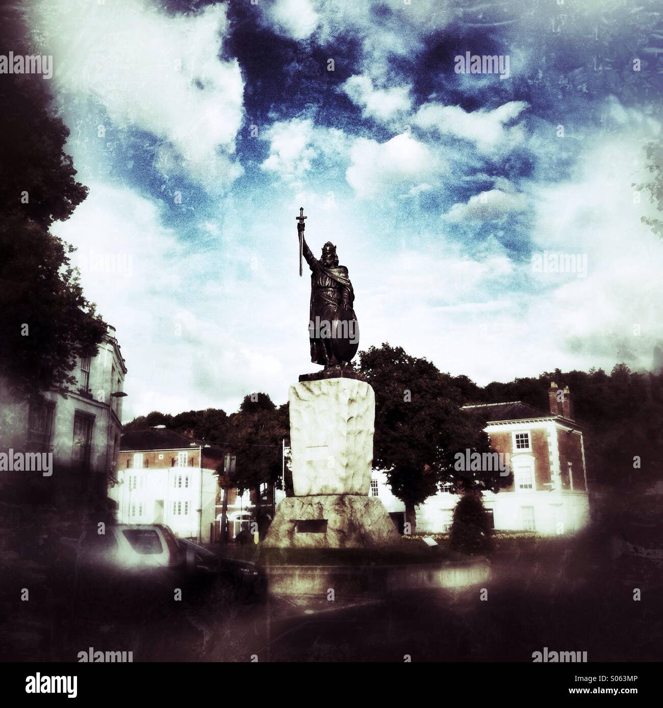 King Alfred's statue, Winchester, Hampshire, England. - Smartphone Captured Stock Image