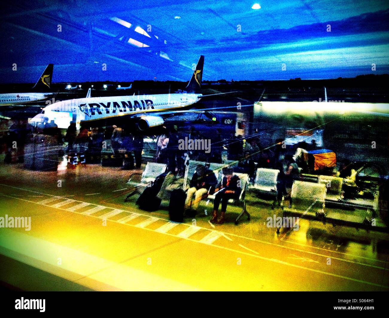 Airport Night - Smartphone Captured Stock Image