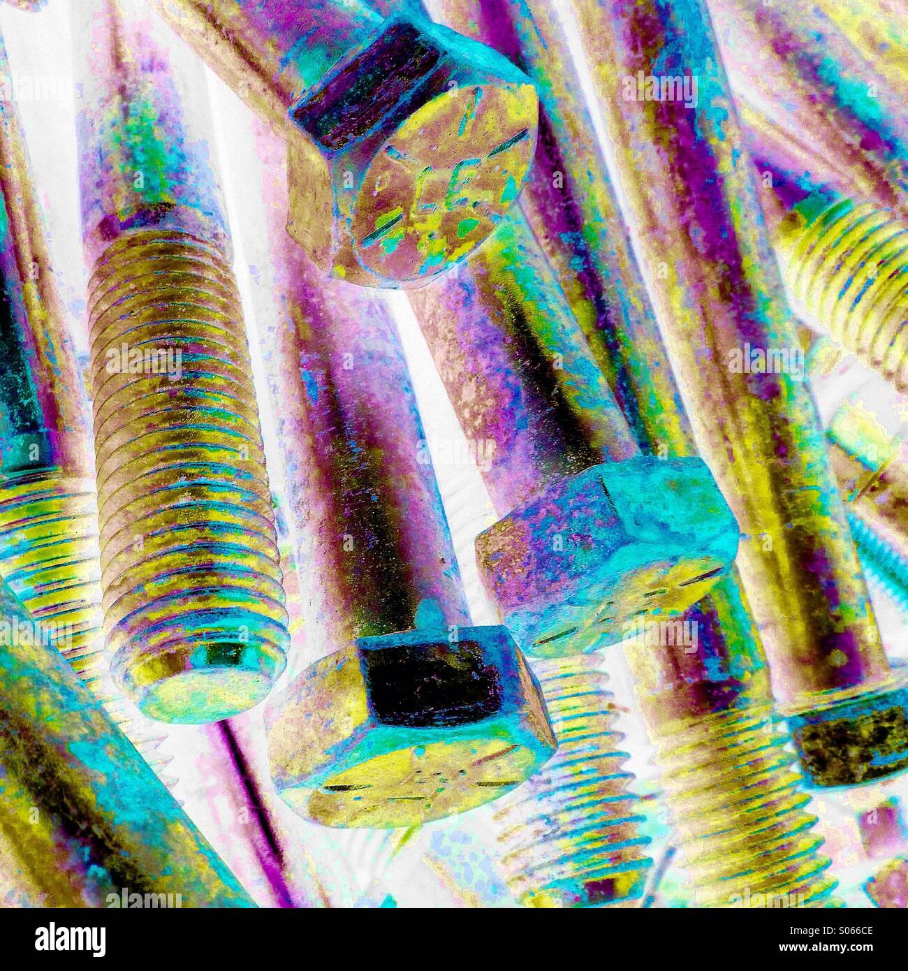 Metal bolts on a box. - Smartphone Captured Stock Image