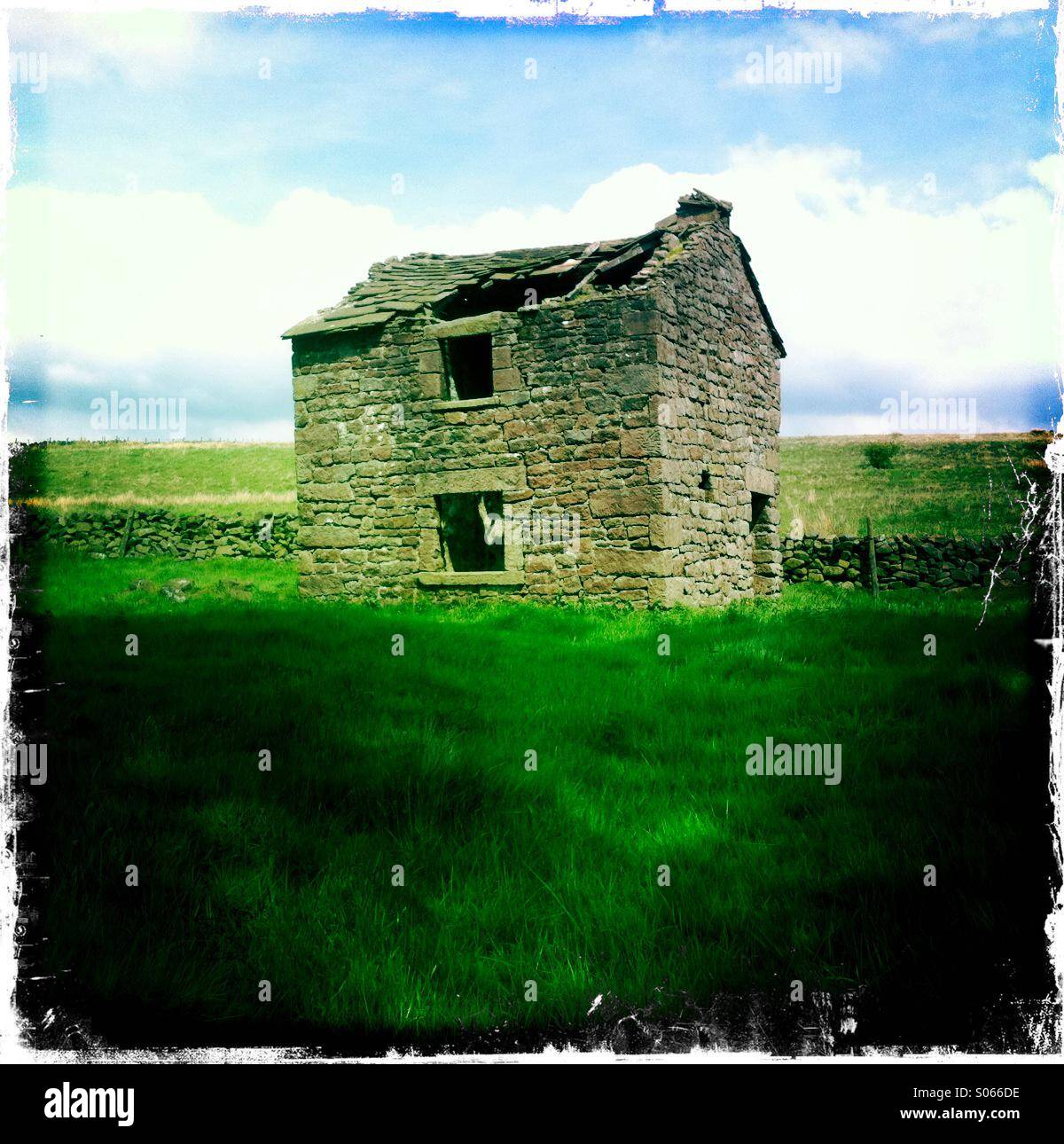 Ruined farmhouse, north Staffordshire - Smartphone Captured Stock Image